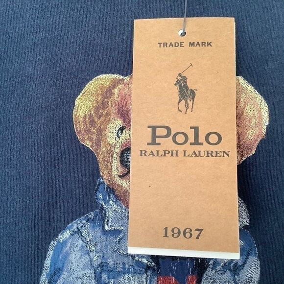 NWT Polo RALPH LAUREN BEAR DENIM BLUE T-SHIRT SHORT SLEEVES SIZE US XXL … - Picture 11 of 13
